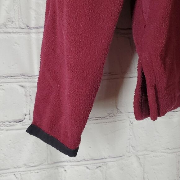 Victorias Secret PINK Maroon Quarter Zip Fleece Collared Sweatshirt Size Small - Picture 5 of 7